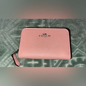 Coach Saffiano Leather Pink Card Holder